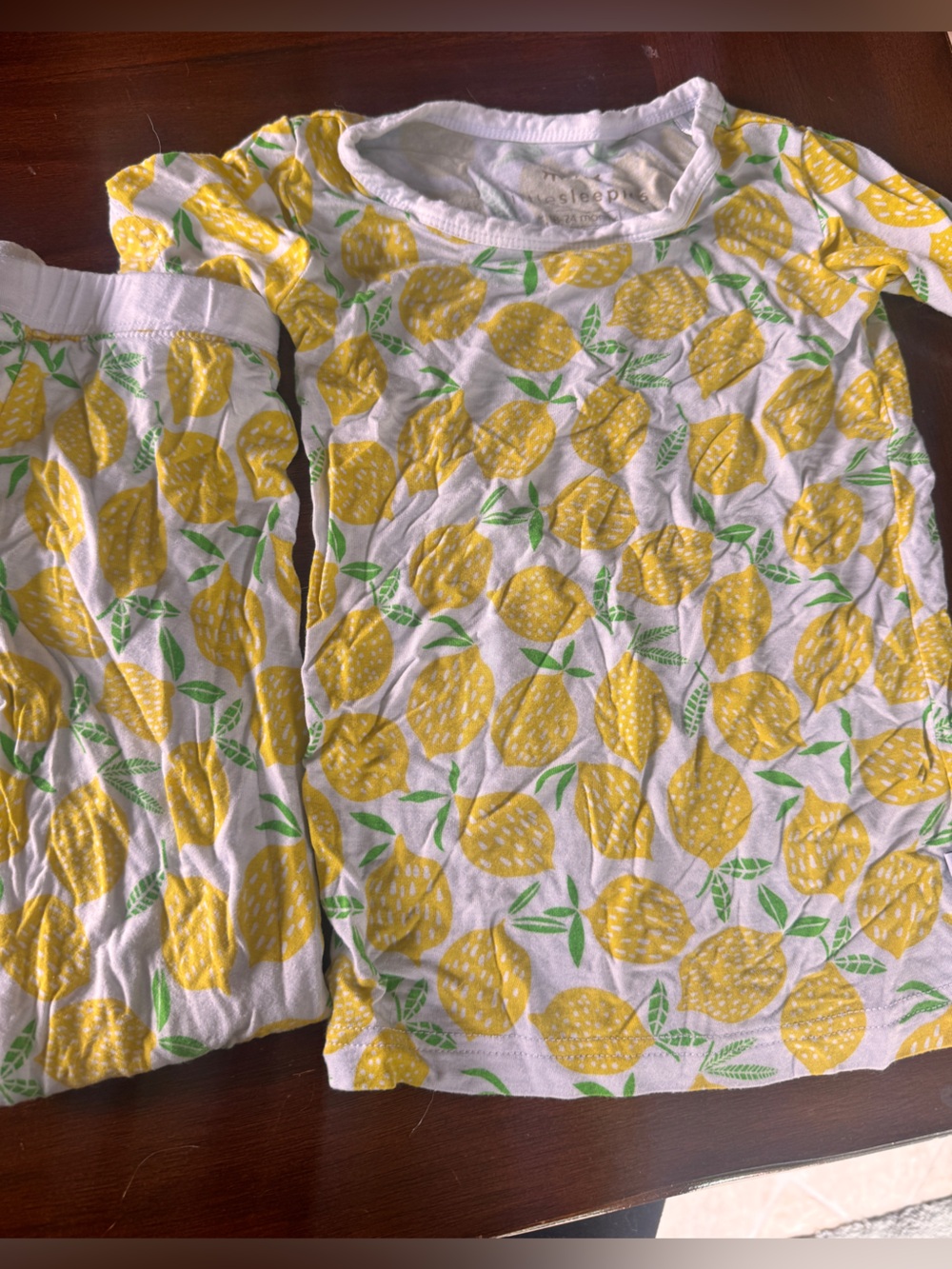 Little Sleepies Yellow Lemon Print Pajama Set